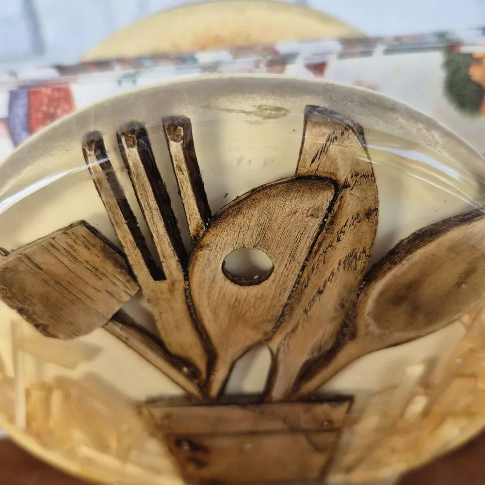 Vintage Mid Century Modern Resin Napkin Holder Kitchen Utensils Colorflo USA